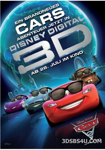 Cars 2 3D (2011) 1080p Half-SBS DTS - 3DSBS4U Release