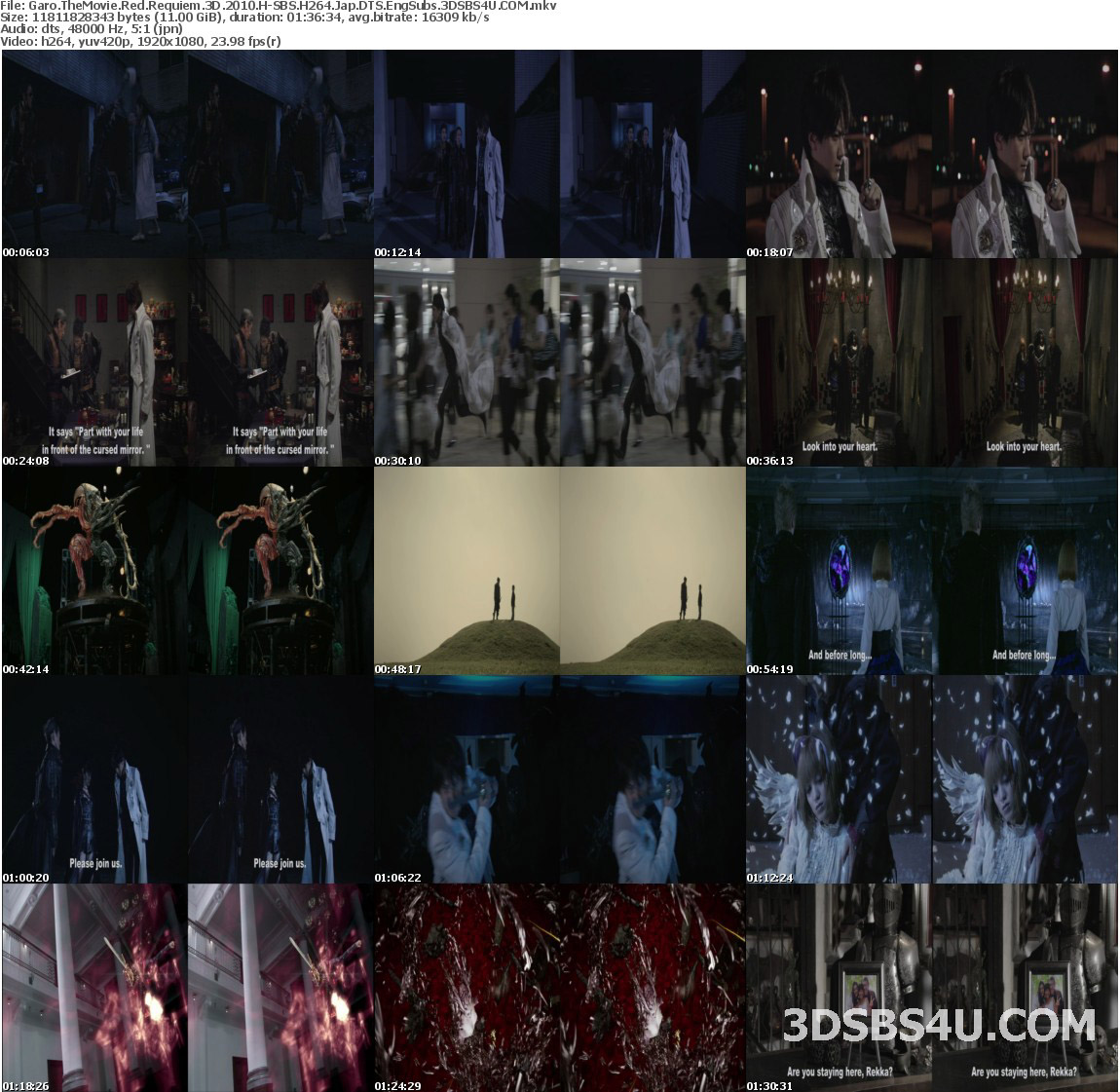 Garo The Movie Red Requiem 3D (2010) 1080p Half-SBS Jap DTS EngSubs - 3DSBS4U Release